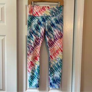 Athleta leggings women size S rainbow the dye love proudly 7/8